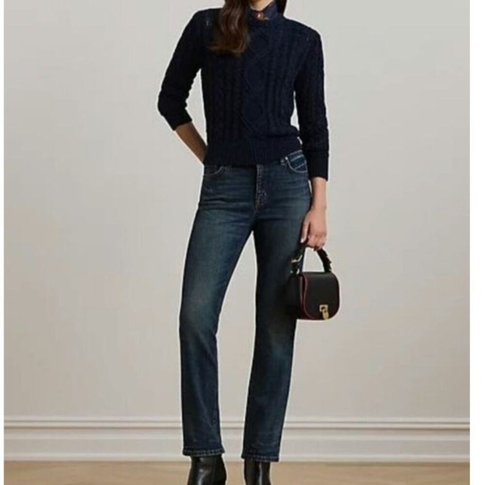 Polo Ralph Lauren The Waverly High Rise Straight Crop Jeans Indigo Wash. Sz. NWT